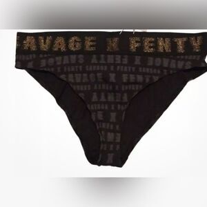 Savage X Fenty by Rihanna Forever Savage High Leg Bikini Panty Size XL Black NWT